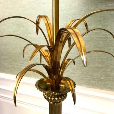 (1) MAISON CHARLES JANSEN PALM TREE FLOOR LAMP HOLLYWOOD REGENCY STYLE LIGHT