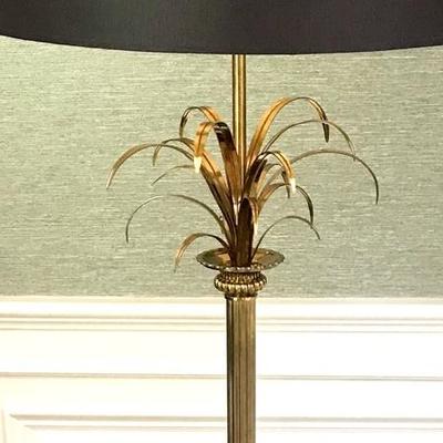 (1) MAISON CHARLES JANSEN PALM TREE FLOOR LAMP HOLLYWOOD REGENCY STYLE LIGHT