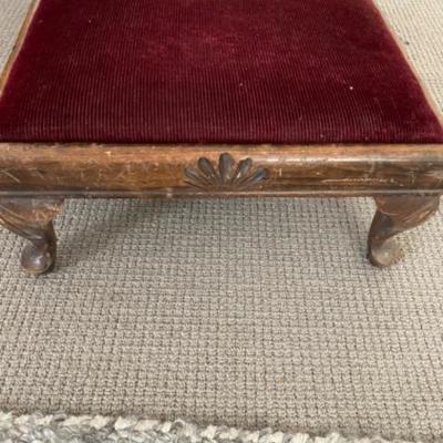 47. Vintage oak rocker with cane seat and foot stool