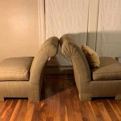 2. Pair of Upholstered Occasional  Chairs with Rectangular Pillows