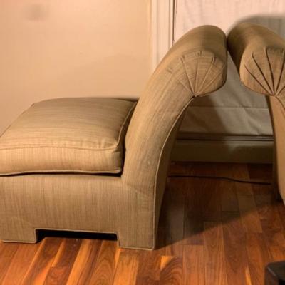 2. Pair of Upholstered Occasional  Chairs with Rectangular Pillows