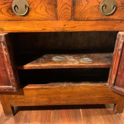 36. Asian Storage Cabinet and Ceramic Vase
