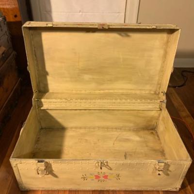 41. Painted Metal Steamer Trunk