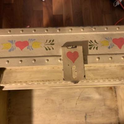41. Painted Metal Steamer Trunk