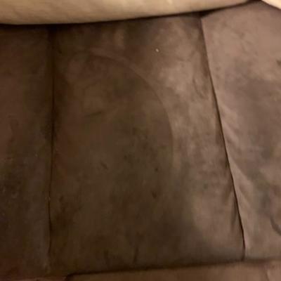 51. Ligne Roset Grey Suede Sectional Sofa ,Ottoman and Down Pillows