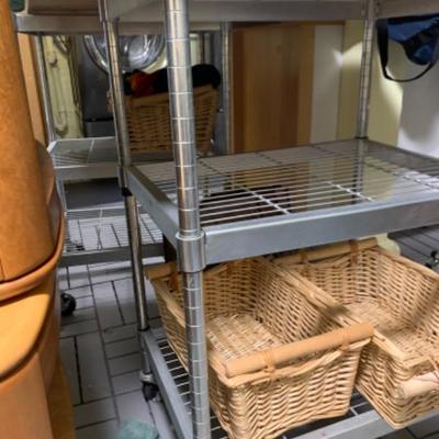 57. Pair of Metal  Rolling Shelves 