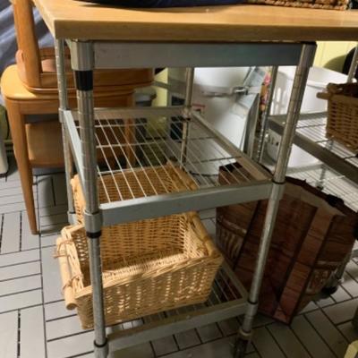 57. Pair of Metal  Rolling Shelves 