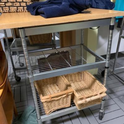 57. Pair of Metal  Rolling Shelves 