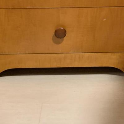 61. Modern Danish Bedroom Suite: Queen Frame and Mattress, 2 Bedside Tables, 1 Chest of Drawers