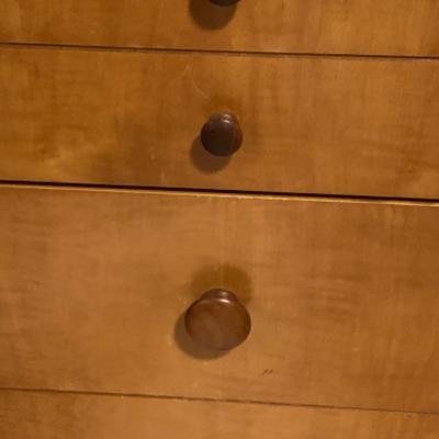 61. Modern Danish Bedroom Suite: Queen Frame and Mattress, 2 Bedside Tables, 1 Chest of Drawers