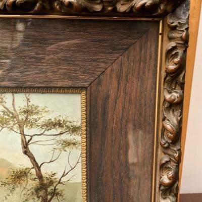 65. Antique Framed Oil Painting, Pastoral Scene 
