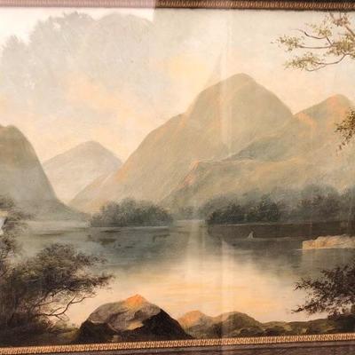 65. Antique Framed Oil Painting, Pastoral Scene 
