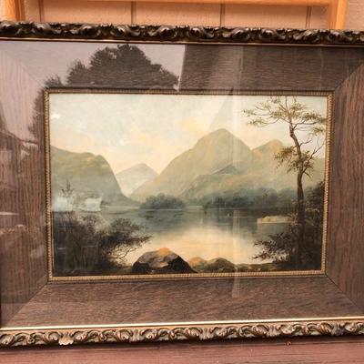65. Antique Framed Oil Painting, Pastoral Scene 