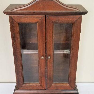 Lot #5  Small Wooden Display Cabinet with Glass Doors