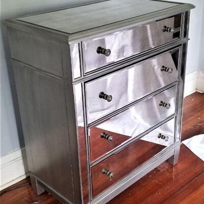 Lot #6  Contemporary Mirrored Chest of Drawers - Good condition