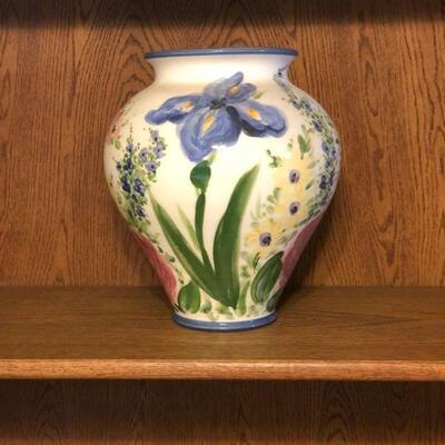 Hand Painted Flower Vase Artist Signed