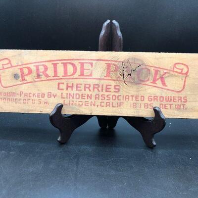 Pride Pick Cherries Vintage Wood Crate Label