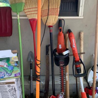78.  Large selection of rakes, shears, pruner, trimmer, weeder, shovels, etc.