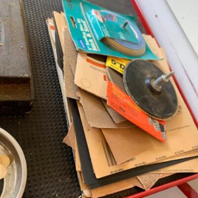 83.  Craftsman tool chest, nozzles, knife sharpener