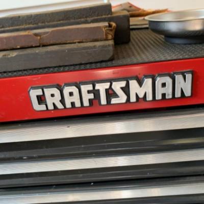 83.  Craftsman tool chest, nozzles, knife sharpener