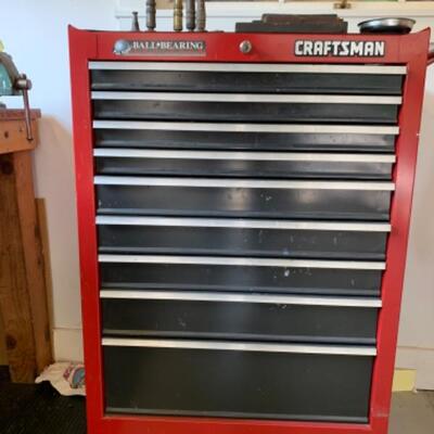 83.  Craftsman tool chest, nozzles, knife sharpener