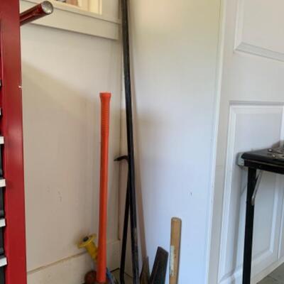 84.  Sledge hammer, crowbar, wedge, step ladder