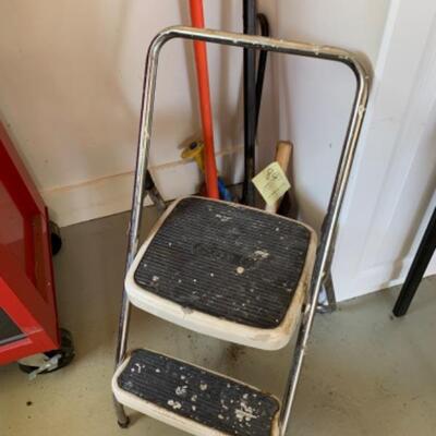 84.  Sledge hammer, crowbar, wedge, step ladder