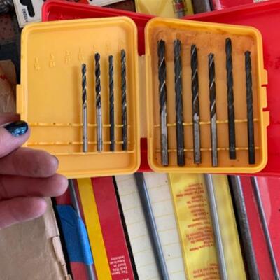 85.  Drill bits, assortment of saws and saw blades