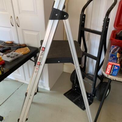 87.  Hand cart and step ladder