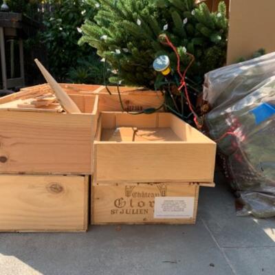 117.  Lot of 8 wooden wine shipping boxes