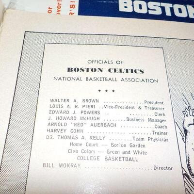 " 1951 Boston Celtic's Garden program".