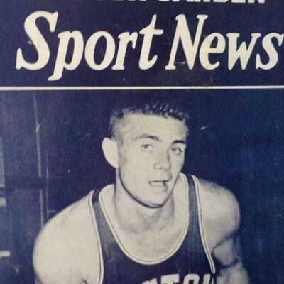 '1956 - 1957 Boston Celtics Basketball season program." " Tom Heinsohn