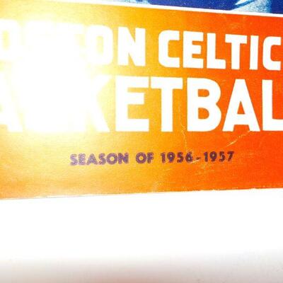 '1956 - 1957 Boston Celtics Basketball season program." " Tom Heinsohn