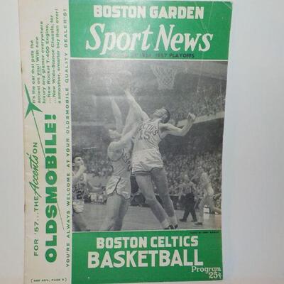 Sports News 1956-1957 Boston Celtics Playoffs program".