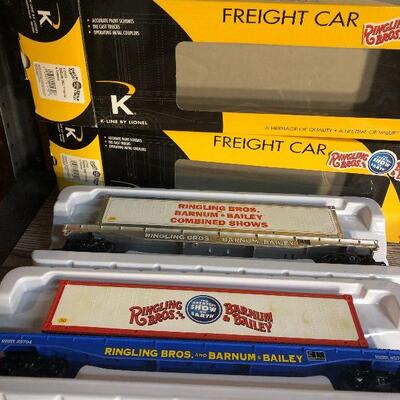 W7:  K-Line Trains 6-21469/21470 Flat Cars w/Container Lot