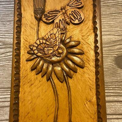 W53: Custom MCM Wood Craft Wall Art Owls and Butterflies