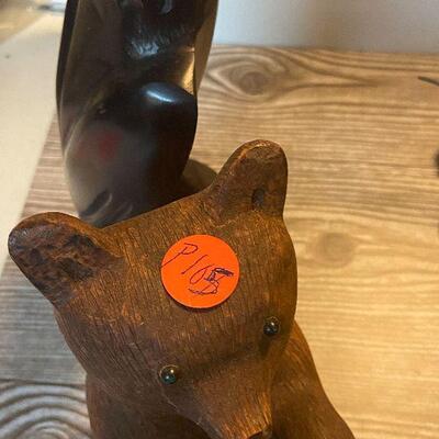 P105: Wood Carved Eagle, Bear, and Ocean Root