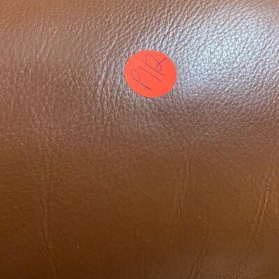 P112: Leather Recliner, Throw Pillow and Blanket