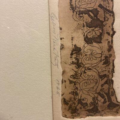 P113: Artist Signed 1965 Watercolor and Inks Artwork