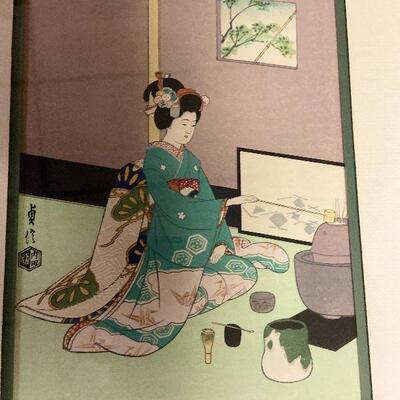 P115:  Woodblock Prints (4) Maiko Girls Sadanobu Hasegana