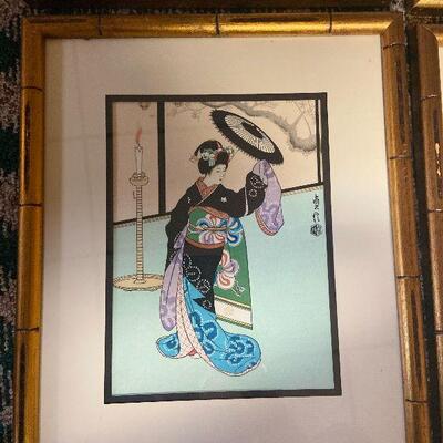 P115:  Woodblock Prints (4) Maiko Girls Sadanobu Hasegana