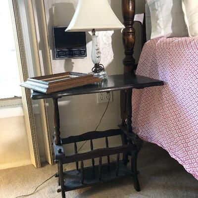 Lot 38 - Full Canopy Bed,  Side Tables and Home Decor