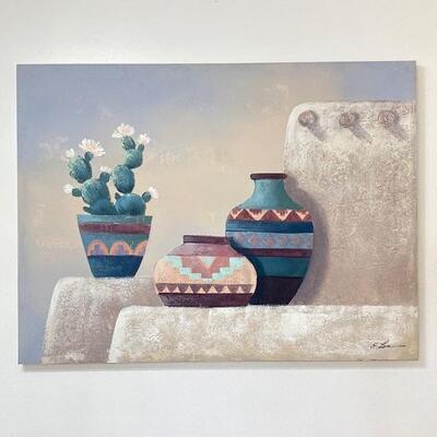 South Western Pottery / Cactus Canvas Print 
