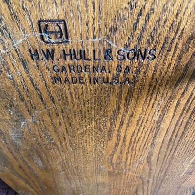 H.W. Hull & Sons Spindle Back Oak Bench