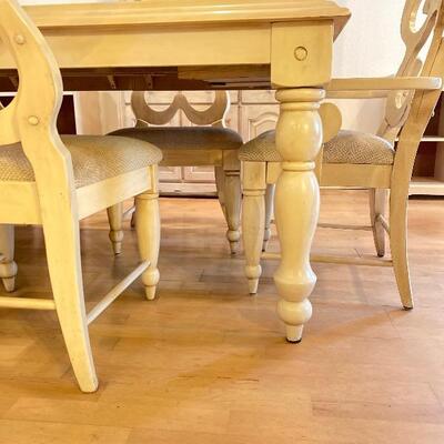 Off White/Cream in Color  Wood Dining Table with 6 Chairs * See Details 