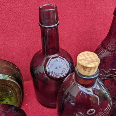 Antique whiskey bottle collection 