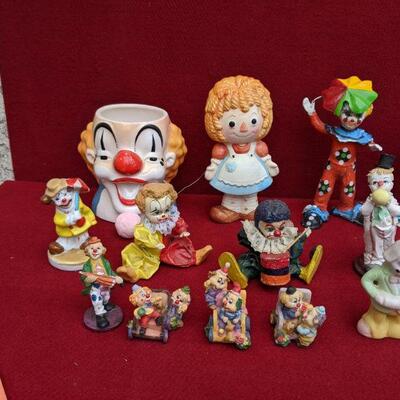 Vintage clown figurine collectibles