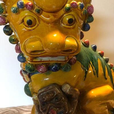 P117: Large Glazed Ceramic Foo Dog