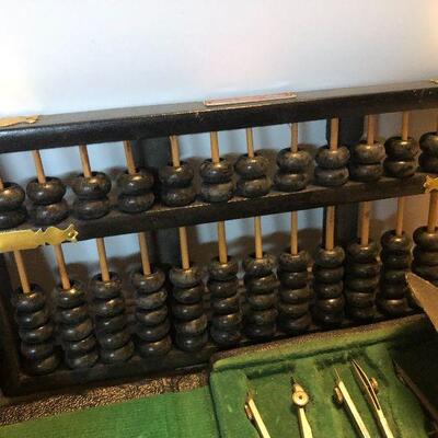 P126:  Abacus and Drafting Tools Lot