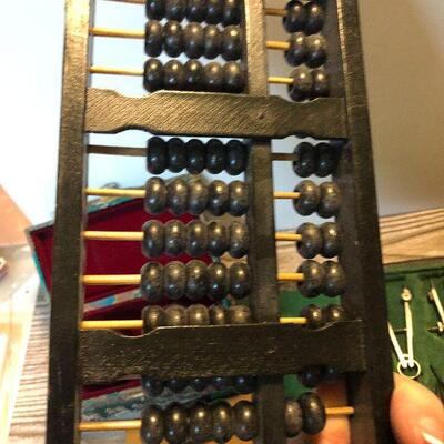 P126:  Abacus and Drafting Tools Lot